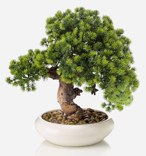 artplants.de Konstgjord bonsai-lärk MIRSANDA i bonsaiskål, 35 cm