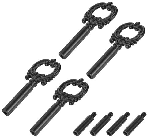 QUARKZMAN 4Pcs Pulsante Accensione/Spegnimento Lampada Sostituzione Pulsante Interruttore Lampada Ottone Estensione Interruttore Lampada Lunghezza 51.5mm per Portalampada, Nero