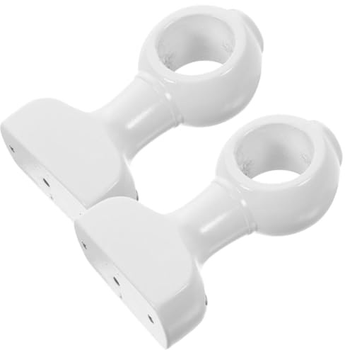 MUELODSIC Supporti Decorativa su Legno Aste Pezzi 2 e per Tende Bianco Base Robusta Diametro Interno 35mm per Fissaggio Sicuro Parete
