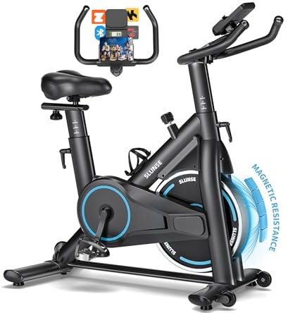 Exercise Bike, Adjustable Magnetic Resistance Brake Spin Bikes Equipment for Home Use, Stationary Bike with Digital Monitor & Tablet Holder, Upgraded Seat Cushion, 180KG Weight Capacity