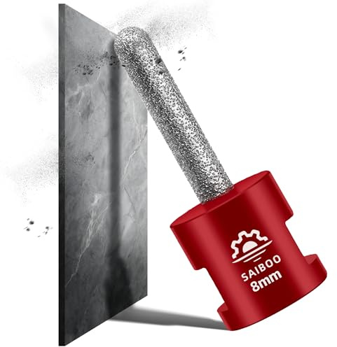Fraise Diamantée 8mm pour Agrandir Meuler et Façonner les Trous Existants dans Carrelage Porcelaine Céramique Marbre Granit Maçonnerie Pierre Comptoirs Fraise Diamantée à Doigt （M14 Filetage）