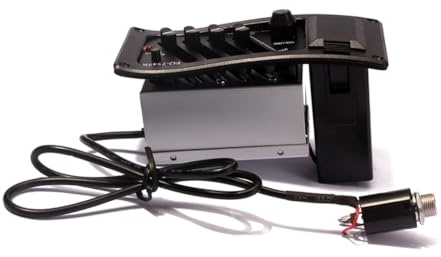 TOPBATHY Gitarren Tonabnehmer 7545r Eq Vorverstärker mit 4-band Equalizer und Lautstärkeregler für Folk Gitarre aus Kunststoff und Metall in Schwarz