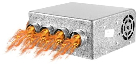 DAHAD Chauffage soufflant de voiture 12 V - Portable - 4 trous - Chauffage rapide et silencieux - Pour toutes les voitures - 23 x 21 x 10 cm