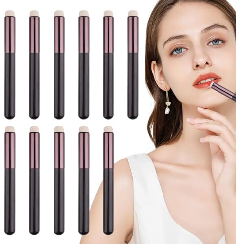 Pincel Labios Viaje Set de 10 Pinceles de Labios Multiusos de Punta | Aplicador Belleza Para Pintalabios, Brillo Labial, Corrector, Sombras De Ojos, Difuminar Y Mezclar