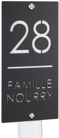 Numéro de Maison Personnalisé en Acrylique 3D Noir et Or - Plaque d'Adresse Moderne avec Effet Flottant, Signalétique Extérieure Étanchéité IP65 pour Maison, Hôtel et Appartement