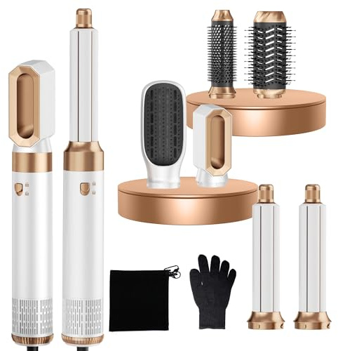 MogaWave Haarstyler Pro Air Styler 6 in 1 Hair Styler 1000W Rundbürstenföhn, Warmluftbürste, Föhnbürste, Haartrockner, Air Curler, Glättbürste, Hairstyler Haarstyling Geräte für Alle Haartypen