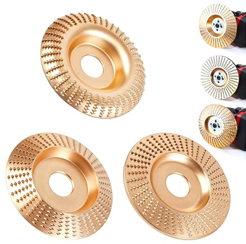 Wood Carving Disc,4inch Angle Grinder Polishing Pad, Heavy-Duty Wood Carving Disc Set, Sanding Disc & Polishing Pad for Cutting, Shaping, Sanding, Buffing（Three）