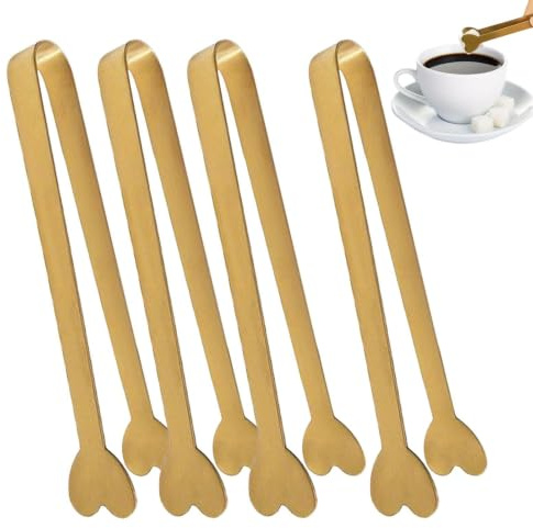 Serveringstång Rostfritt stål - 12,2x3x1cm Non Stick sockertång, 1 Creative Kitchen Accessory Food Grabber, halkfri, hjärtformad för sallad, is, bröd, frukt, BBQ
