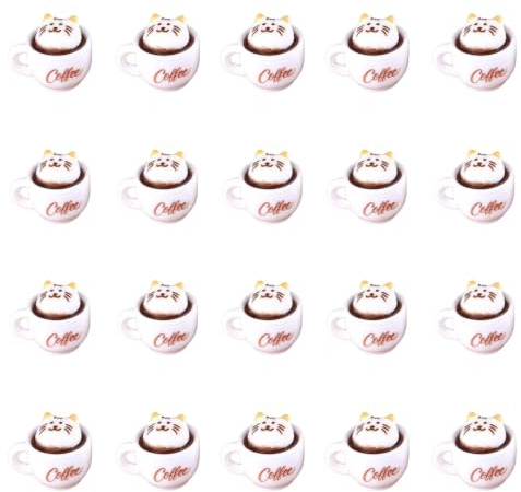 Vyloky Lot de 100 mini chats crème de neige pour tasse à café en résine, petite maison de poupée, accessoires de bricolage pour étudiants, loisirs créatifs, micro paysage, décorations de fête