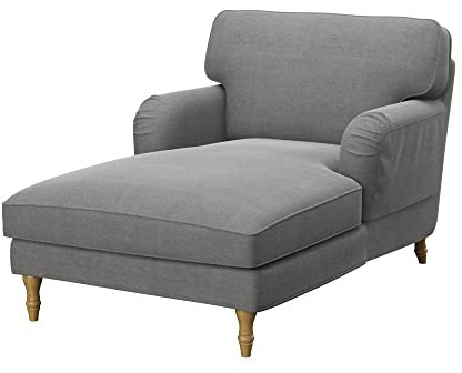 Soferia Überzug Kompatibel Mit STOCKSUND Bezug Schonbezug Chaiselongue-Bezug Husse Kratzfest Hydrophobie Allergenfrei Elegance Lichtgrau