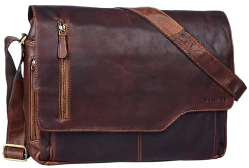 STILORD Ledertasche für Herren cognac - Aktentasche mit 15.6 Zoll Laptopfach - Frauen & Männer Business-Tasche für Office, Uni & Büro - Umhängetasche 'Marlon'