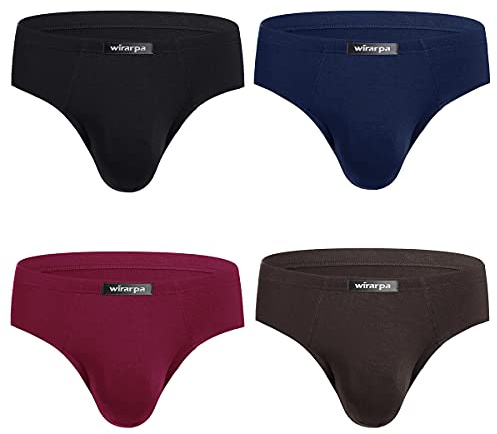 wirarpa Slip Microfibra Hombre Modal Ropa Interior Briefs Calzoncillo para Hombre Pack de 4 Multicolor Tamaño XL
