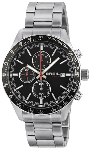 Breil, Collezione Fast, Cronografo Uomo in Acciaio, Cassa 42 mm, Lunetta in Alluminio, Sfere con Luminous, Movimento al Quarzo, Resistente all'Acqua, Pratica Chiusura con Pulsanti