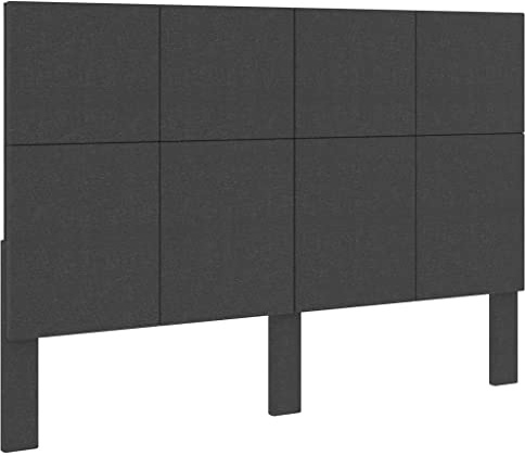vidaXL Kopfteil Polsterkopfteil Betthaupt Bettkopfteil für Bett Bettgestell Bettrahmen Doppelbett Schlafzimmer Dunkelgrau Stoff 180x200cm