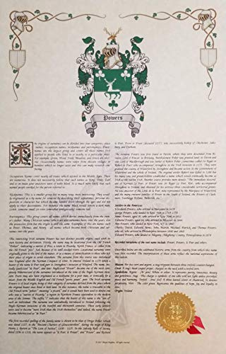 Mr Sweets Gritter Coat of Arms, Crest & History 11x17 Print - Name Meaning, Genealogy, Family Tree Aid, Ancestry, Ancestors, Namesakes - Surname Origin: German Germany