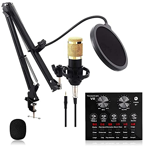 Stand Condenser Microphone Set, Including BM 800 Microphone, Foldable Robotic Arm, Filter, Shock Absorber. Suitable for K Song, Live Broadcast, Radio Station