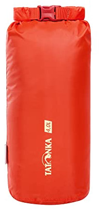 Tatonka Packsack Dry Sack 4l - Wasserdichter Packbeutel mit Rollverschluss und Steckschließe - Aus recyceltem Polyester - 4 Liter Volumen (rot)