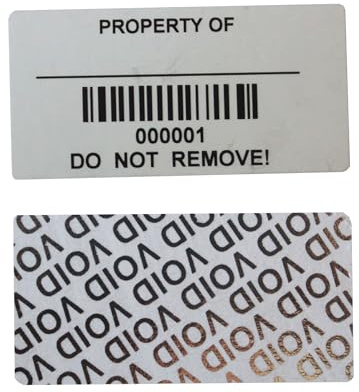 100 Stück 25x50mm Silver Teiltransfer Sicherheitsgarantie Void Aufkleber | Mit Seriennummern, Sofortige Void Nachricht, Ultradicke Void Schicht, Universelle Oberfläche, SGS RoHs, für Garantie & Beweis