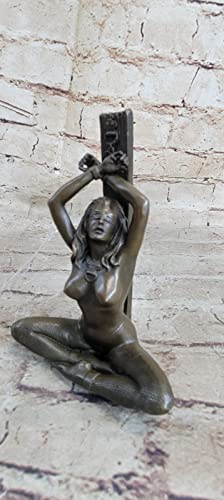 Hand Made Erotic 100% Genuine Solid Bronze Figure - Nude Sexy Woman Girl- Signed. - Jean Patoue French Artist Home Decoration