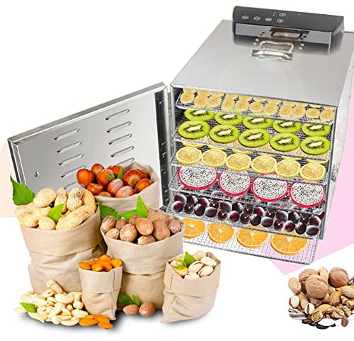 6 Trays Stainless Steel Food Dehydrator,Temperature Regulator 30-80°С,for Fruit, Vegetables, Meat & Mushrooms, Food Dehydrator