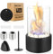 Chimenea de sobremesa, Chimenea de bioetanol de sobremesa para Interior-Exterior con Almohadillas de PU, Piedras Decorativas y 2 cámaras de combustión, para Balcones, terrazas, Pisos, Jardines