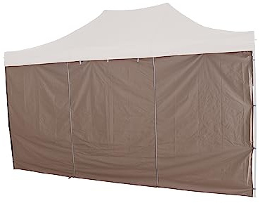Lot de 4 Panneaux latéraux Taupe pour pavillon Polyvalent 3 x 4,5 m Housse en Polyester 160 g/m² Revêtement PU Taupe