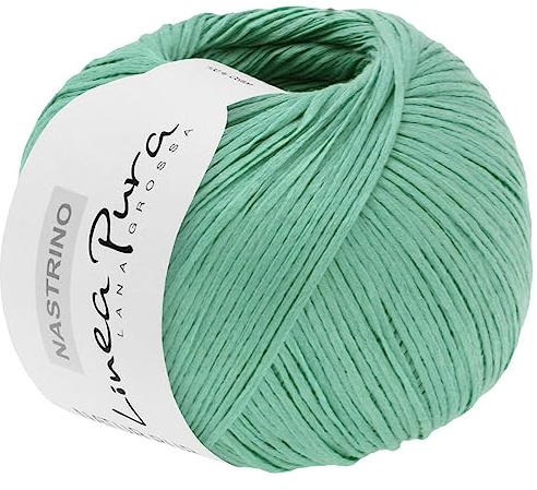 LANA GROSSA Nastrino | Hochwertiges, seidig glänzendes Baumwoll-Bändchengarn | Handstrickgarn aus 100% Baumwolle | 50g Wolle zum Stricken & Häkeln | 190m Garn