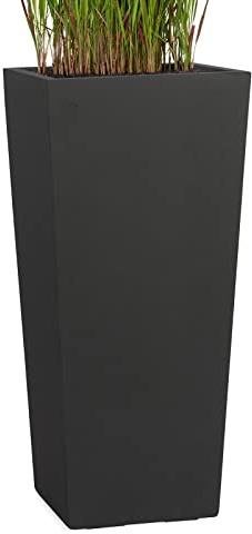 Pflanzwerk® Pflanzkübel Bodenvase Fiberglas Conic ANTHRAZIT 60x28x28cm *Frostbeständige Blumenkübel* *Deutsche Premiumqualität* *Lotus-Effekt Imprägnierung*