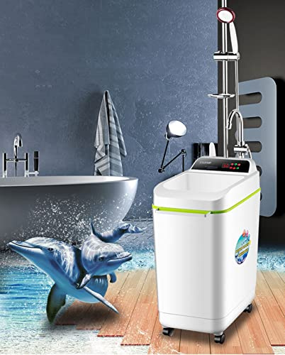 CUPLES 220V Chauffe-Eau électrique, Chauffant à Chaud pour Bain instantané, Machine de Bain Mobile Intelligente, avec Roues et pommeau de Douche, 100L