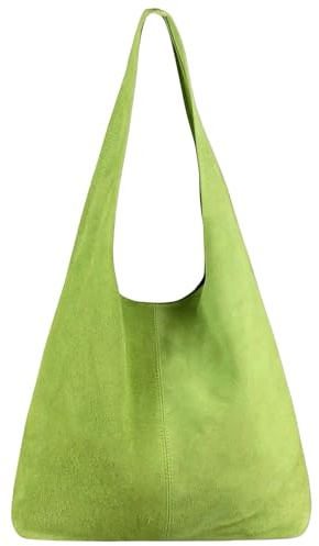Modarno Borsa a tracolla da donna in pelle scamosciata pochette, borsa a tracolla, shopper, da donna, in vera pelle