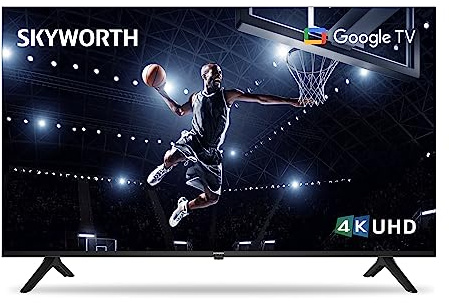 Skyworth 65-Inch UE7600 Series LED 4K UHD Google TV, HDR10, Dolby Audio, Bezel-Less Design, Ultra-Slim, Bluetooth Remote, Smart TV with Chromecast and Google Assistant Built-in (65UE7600, 2023 Model)