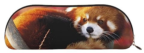 TOMPPY Roter Panda Bedrucktes Federmäppchen Stehen Bleistift Tasche Kleine Bleistifthalter Fall Schreibwaren Organizer Make-up Tasche mit Reißverschluss, gold, Einheitsgröße, Make-up-Tasche