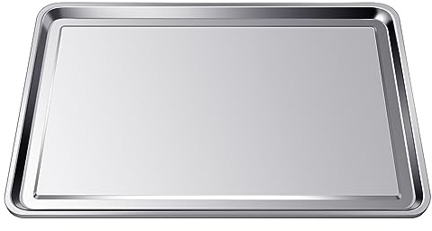 Gisafai Ölauffangwanne aus Edelstahl für unter dem Auto, Metall, Automobil, 80 x 60 cm, große Tropfschale, Ölauffangwanne, Ersatzschale, rostbeständig, Motorrad, hält den Boden sauber, 1 Stück