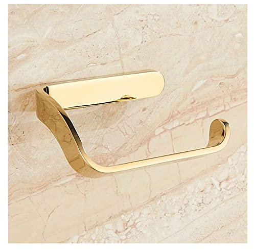 Toilettenpapierhalter Toilettenpapierhalter Chrom Toilette Rolle papierhalter Badezimmer zubehör Wand montiert (Color : Gold)