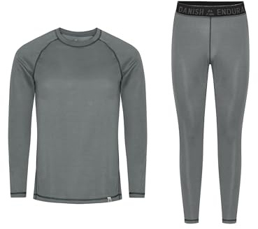 DANISH ENDURANCE Thermounterwäsche Set, für Damen & Herren, 1er & 2er Pack | Thermounterwäsche Set, Wärmeisolierend & Feuchtigkeitsableitend, für Skifahren, Wandern & Winteraktivitäten, Unisex