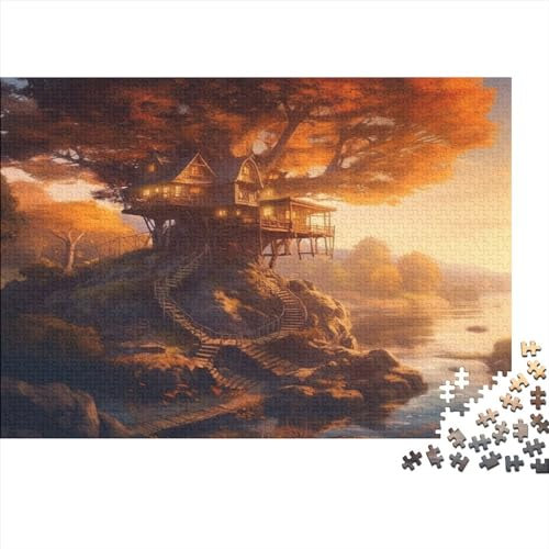 Puzzle cabane dans Les Arbres 1000 pièces pour Adultes, Jeu éducatif Amusant, Jeu intellectuel, Relaxation et Intelligence, 1000 pièces (75x50 cm)