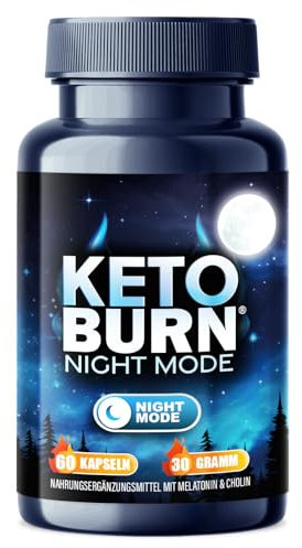 NEU: KETO BURN® Night Mode Kapseln mit 0,5 mg Melatonin & Cholin, Stoffwechsel Rezeptur extrem - schnell & endlich - verbesserte Formel für die Nacht, für Frauen + Männer