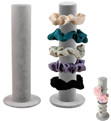 CaiYuanGJ 2 Stück Schmuckständer für Armbänder, Armband Armreif Ausstellungsständer, Armbandständer aus Samt, Vertikale Armbandhalter, Armbandhalter T-Form, für Armbänder, Haarbänder, Armreif (Gray)
