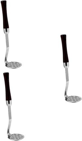 MAGICLULU 3pcs Stainless Steel Cake Presser for Meat Pressing Wooden Handle Baking Gadgets