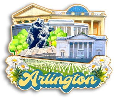 Quwsne Kühlschrankmagnet Arlington Virginia USA Kühlschrankmagnet Stadt Reise Souvenirs Touristengeschenke 3D klassische Sehenswürdigkeiten handgefertigt Handwerk Heimdekoration – 876