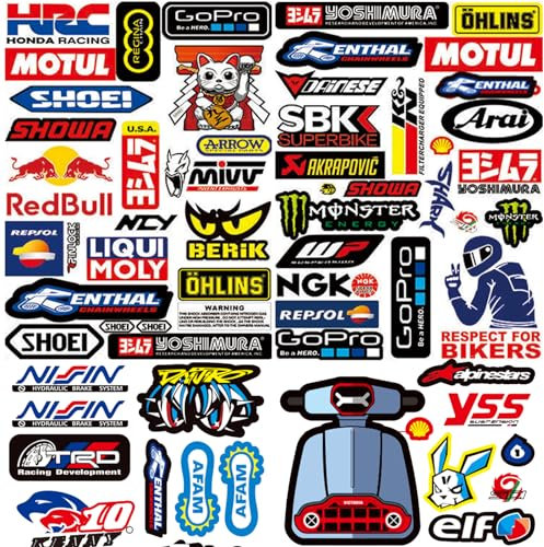 3 Bilder Motorradaufkleber Autoaufkleber Sponsoren Fahrrad Tuning Roller Vinyl Sticker Motorradhelm für Motorräder, Fahrräder, Computer, Skateboards, Modellautos, Helmschmuck(D)