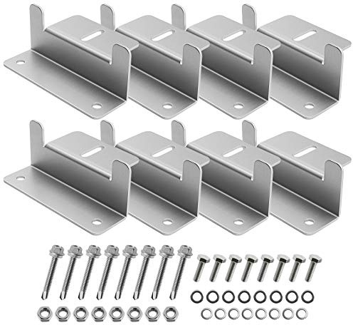 OTOTEC 2 Juegos de 2 Orificios Panel Solar Kit de Soportes de Montaje de Fijación Tipo Z con Accesorios de Montaje Aleación de Aluminio para Autocaravanas Caravanas Yates Cobertizos Techo