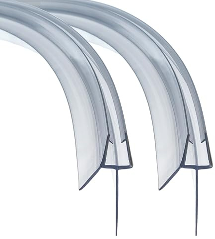QOROCO Duschdichtung Gebogen 2x 70cm für 4-6mm Glastüren (Gummilippe 20mm)