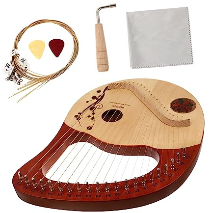 Parliky 21-saitige Holzleierharfe aus Fichte mit Stabilem Klang und Austauschbaren Saiten Tragbares Musikinstrument für Kinder und Anfänger