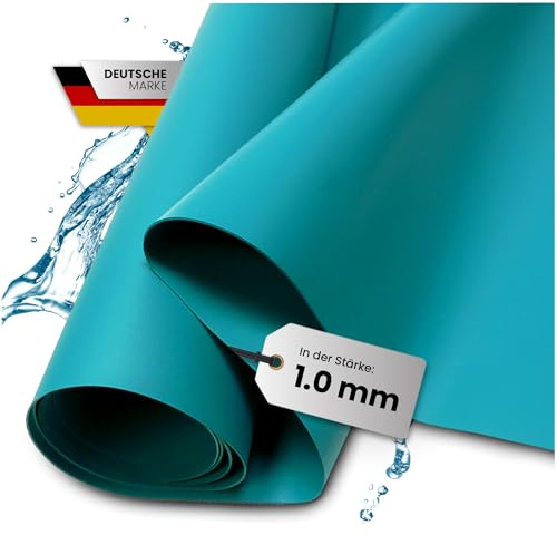 TeichVision - Premium PVC Teichfolie türkisblau - Stärke 1 mm - 2 m x 1,5 m/PVC Folie türkisblau geeignet für Teiche, Biotope, Naturschwimmbäder