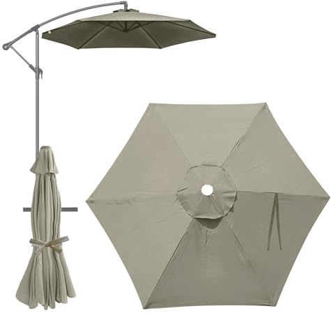Aartner Replacement Parasol Fabric Cover, 96-98CM 6 Ribs Parasol Replacement Canopy Cover, Anti-Ultraviolet Patio Waterproof Patio Cloth Cover for Garden Umbrella