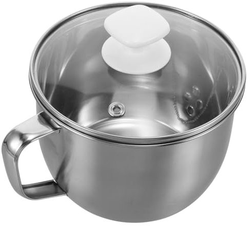 BEBEMOKO Edelstahl Suppentopf Mit Glasdeckel Und Filterfunktion Küchenöl-filtrierer Für Gesunde Mahlzeiten Für Zubereitung Von Brühen Und Suppen Der Heimischen Küche
