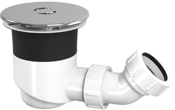 Top Fix Shower Tray Waste – 90mm Shower Trap with Cover | Easy DIY Installation | Watertight Seal, Drop-In Assembly Shower Drain – Leak-Proof & Durable Design (Chrome)