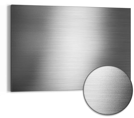 DEQORI Metall Magnettafel | 90x60 cm cm groß | Motiv Gebürstetes Aluminium | Whiteboard für alle Magnete | Magnetboard Wand-Tafel für Küche & Büro | Design Magnetwand Pinnwand magnetisch
