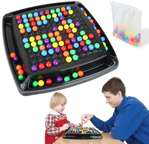Scacchiera Intellettuale Doppio Duello, 120 Pezzi Gioco da Tavolo per Eliminazione Degli Scacchi, Rainbow Ball Dual Duel, Gioco di Eliminazione di Palline Arcobaleno per Bambini Adulti (2-4 Persone)